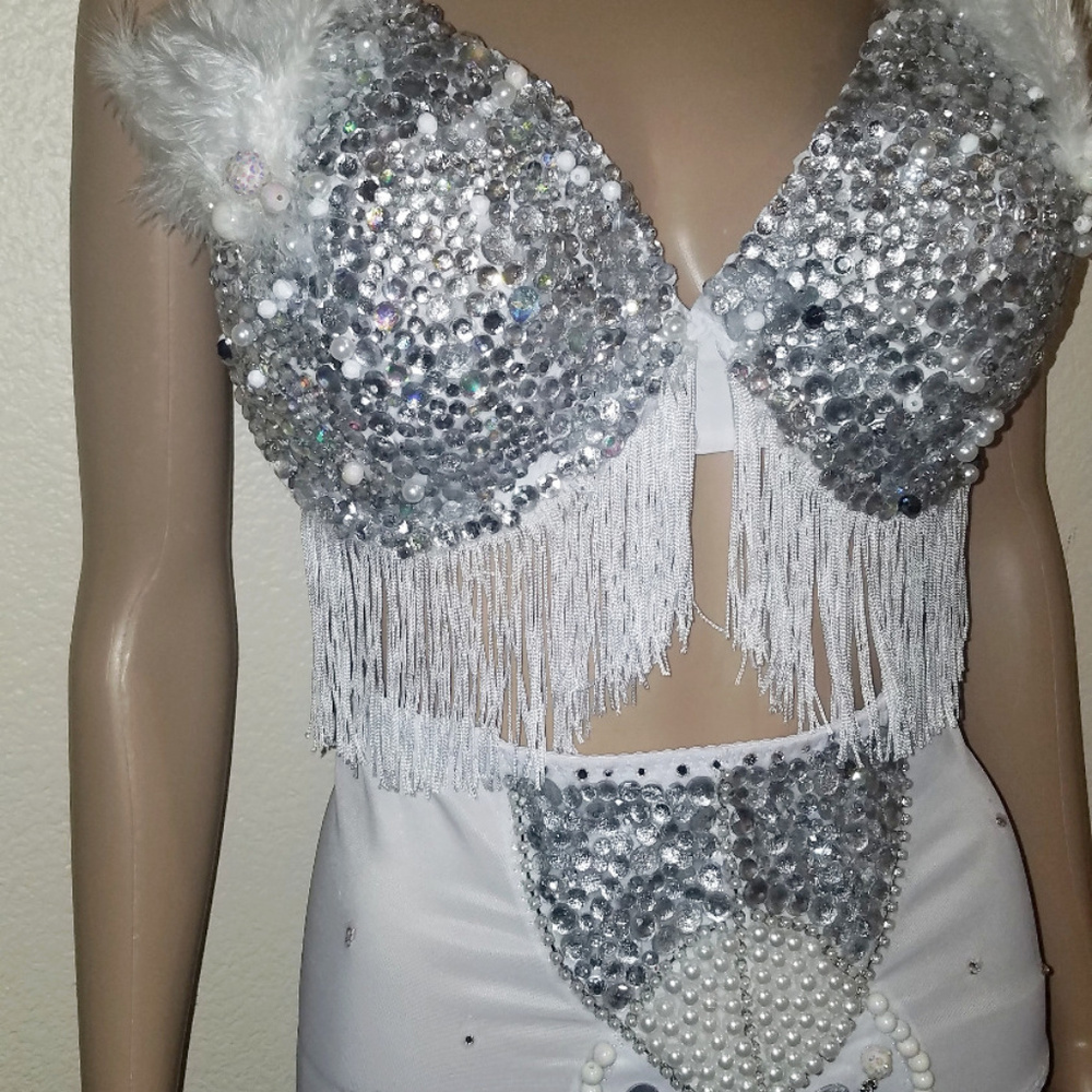 White rave bra, Frozen Elsa outfit, Rave bra